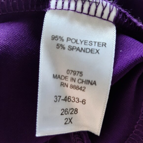 Vivid Purple long Tunic with sharkbite hem in size 2x NWT - Picture 4 of 5